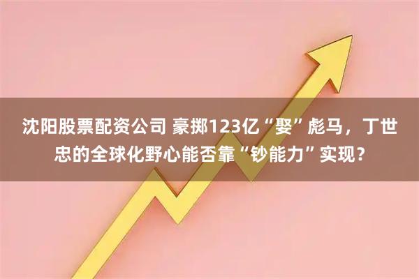 沈阳股票配资公司 豪掷123亿“娶”彪马，丁世忠的全球化野心能否靠“钞能力”实现？